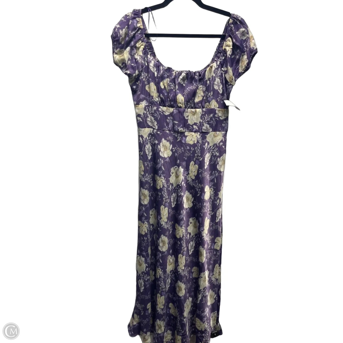 Dress Casual Midi By Miami In Cream & Purple, Size: M