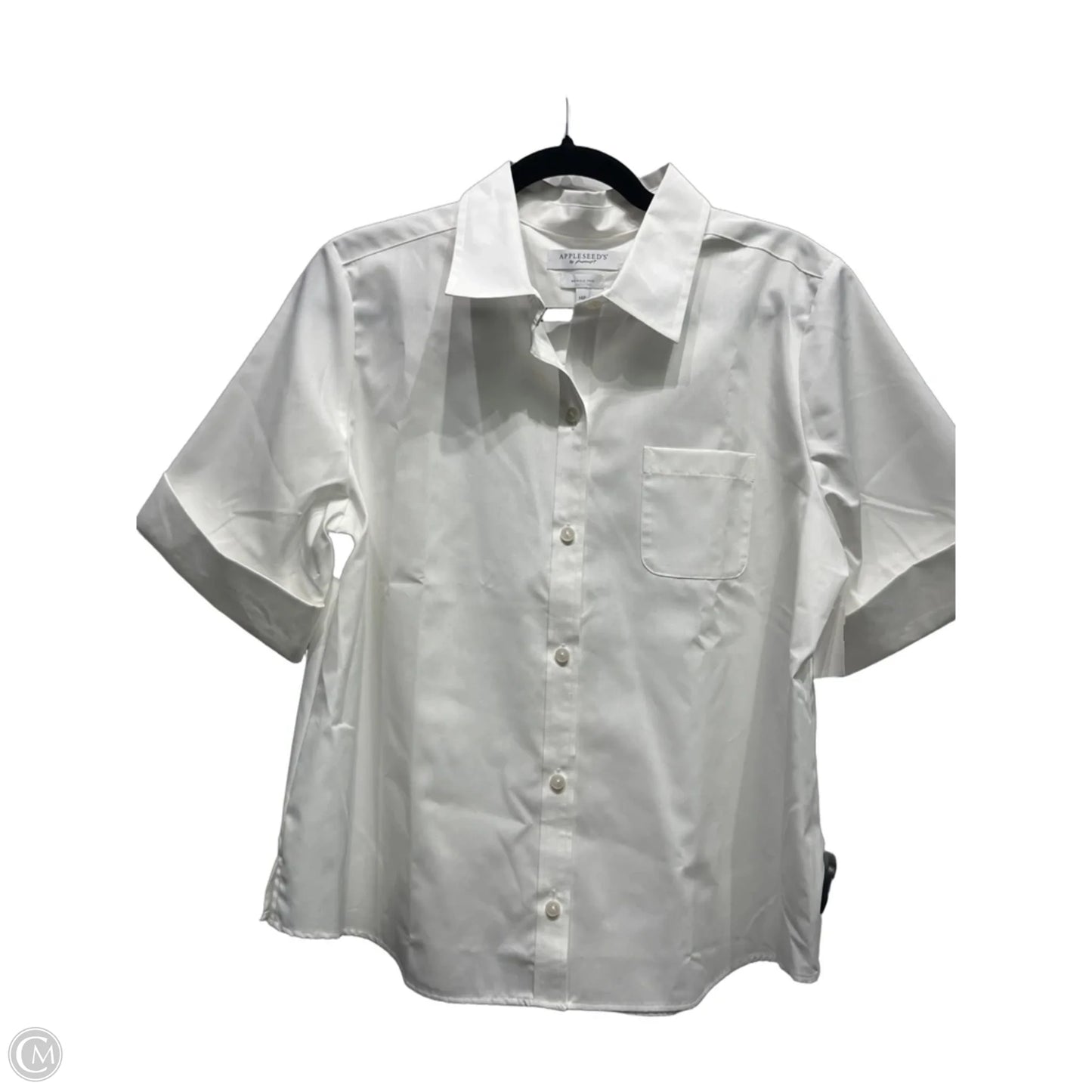 Top Short Sleeve By Appleseeds In White, Size: 14