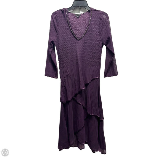 Dress Casual Midi By Komarov In Purple, Size: M