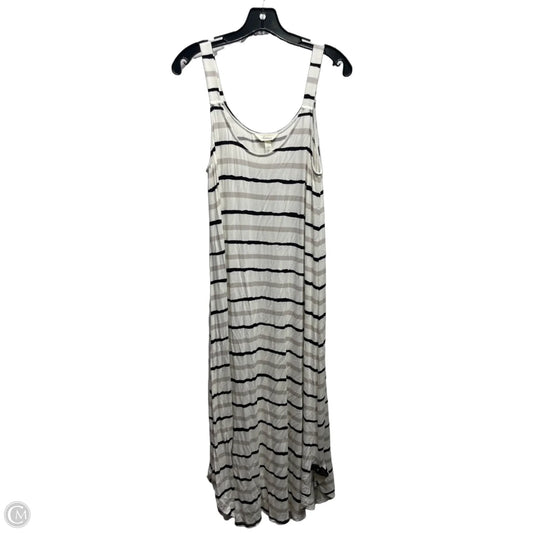 Dress Casual Midi By Soma In Grey & White, Size: M