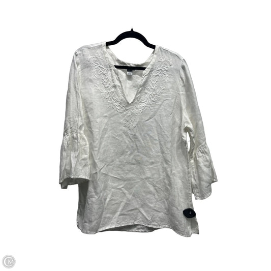 Top 3/4 Sleeve By Tommy Bahama In White, Size: L