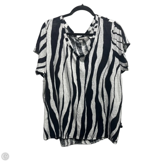 Top Short Sleeve By Rachel Zoe In Black & White, Size: 2x