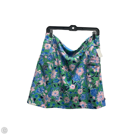 Skort Designer By Lilly Pulitzer In Blue & Green, Size: 14
