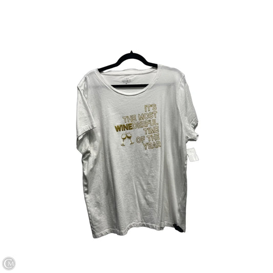 Top Short Sleeve By J. Crew In Gold & White, Size: 2x