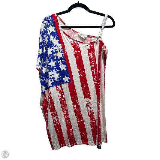 Top Short Sleeve By Venus In Blue & Red & White, Size: M