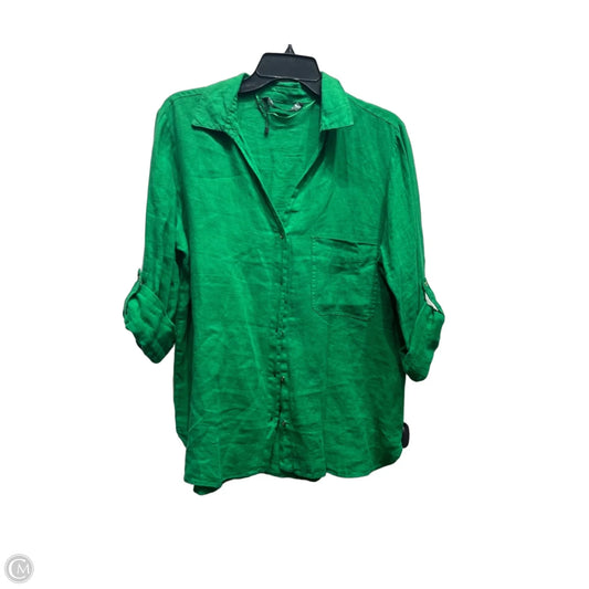Top 3/4 Sleeve By Zara In Green, Size: Xl