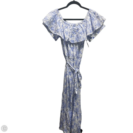 Dress Casual Maxi By Charter Club In Blue & White, Size: M