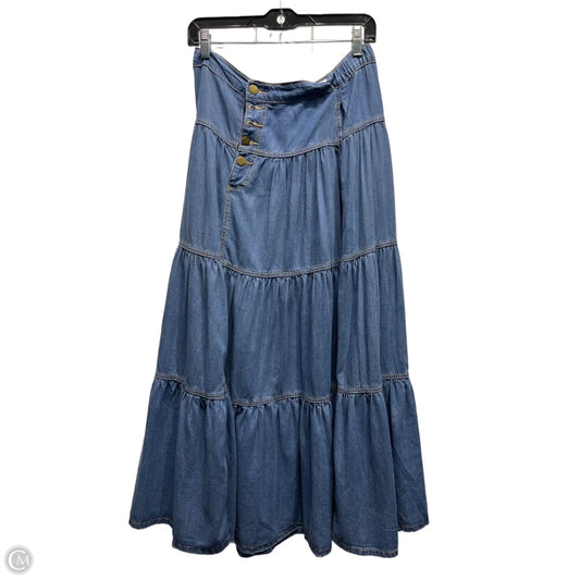 Skirt Maxi By Cider In Blue Denim, Size: M