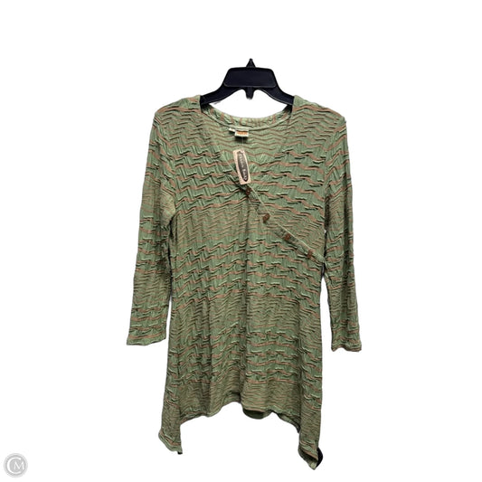 Top 3/4 Sleeve By Tianello In Green, Size: S