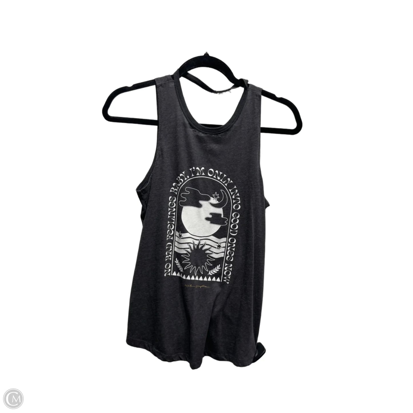 Top Sleeveless By Spiritual Gangster In Grey & White, Size: Xs