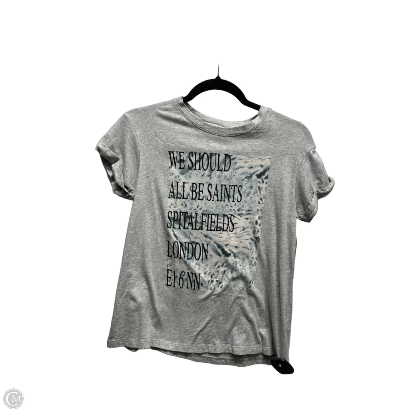 Top Short Sleeve Designer By All Saints In Grey, Size: Xs