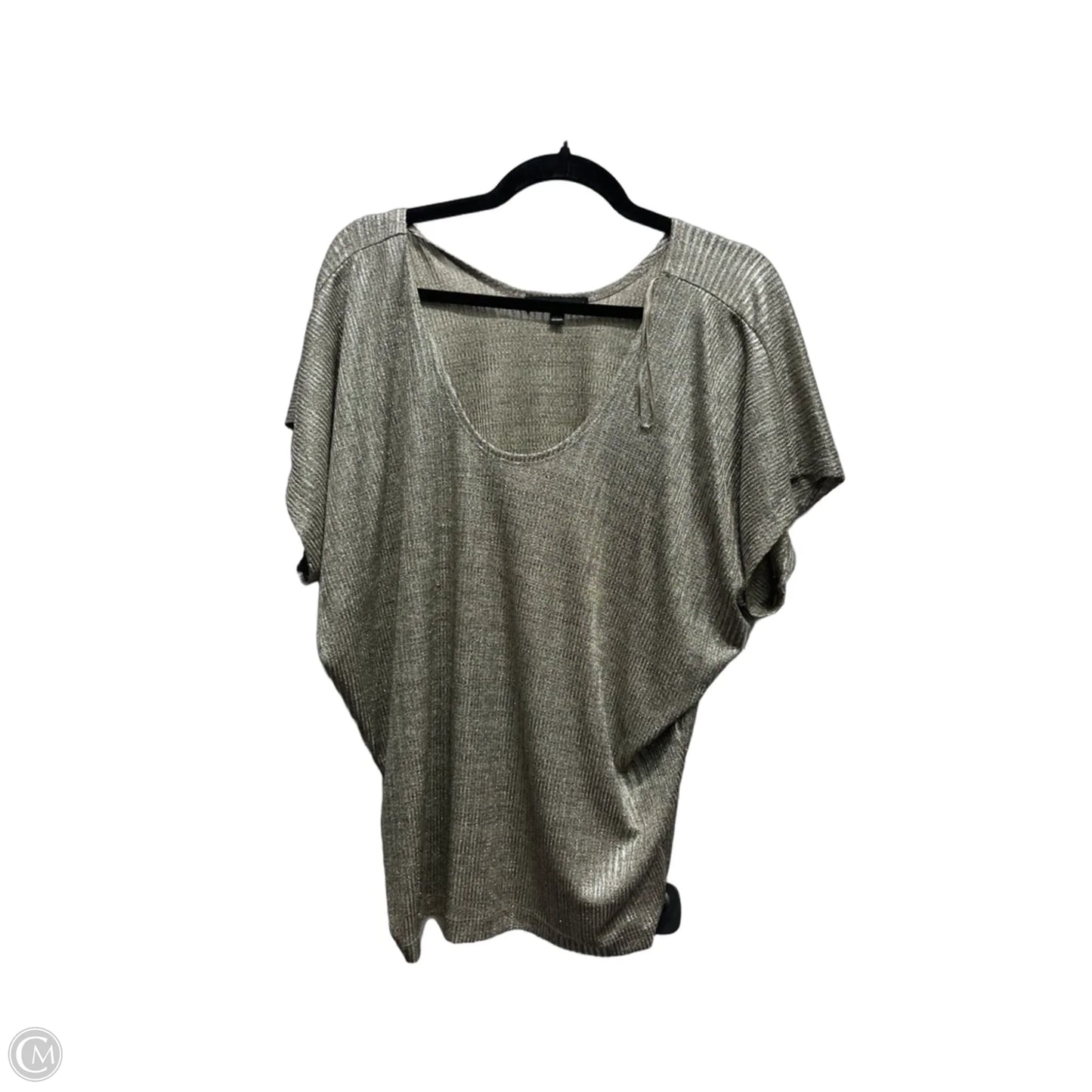 Top Short Sleeve By Kim & Cami In Grey & Silver, Size: L
