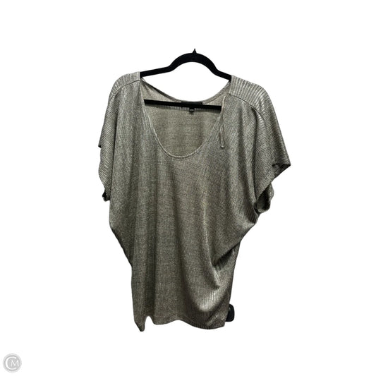 Top Short Sleeve By Kim & Cami In Grey & Silver, Size: L