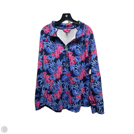Top Long Sleeve Designer By Lilly Pulitzer In Blue & Pink, Size: Xl