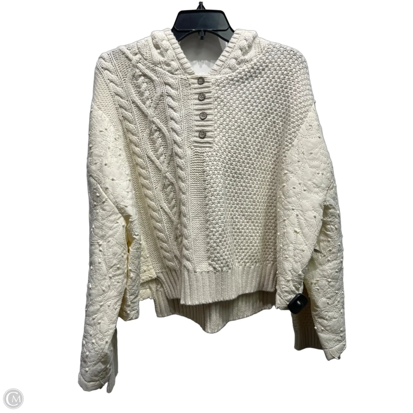 Sweatshirt Hoodie By Pol In Cream, Size: S