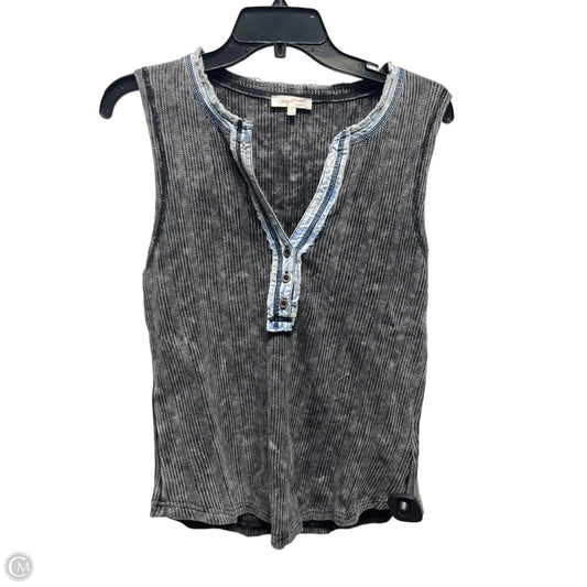 Top Sleeveless By Mystree In Blue & Grey, Size: M
