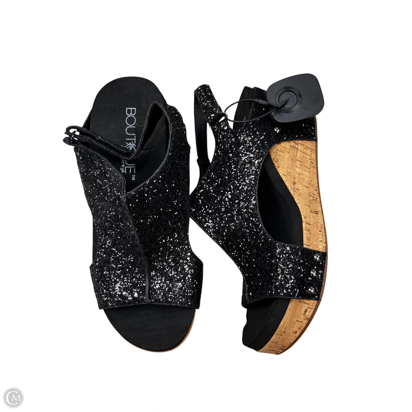 Sandals Heels Wedge By Corkys In Black, Size: 8