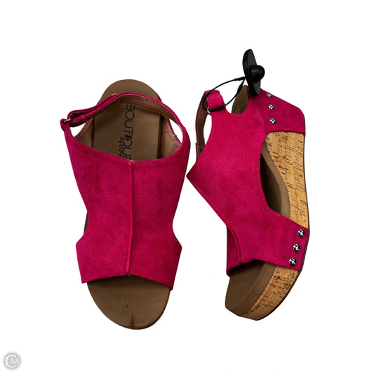 Sandals Heels Wedge By Corkys In Pink, Size: 8