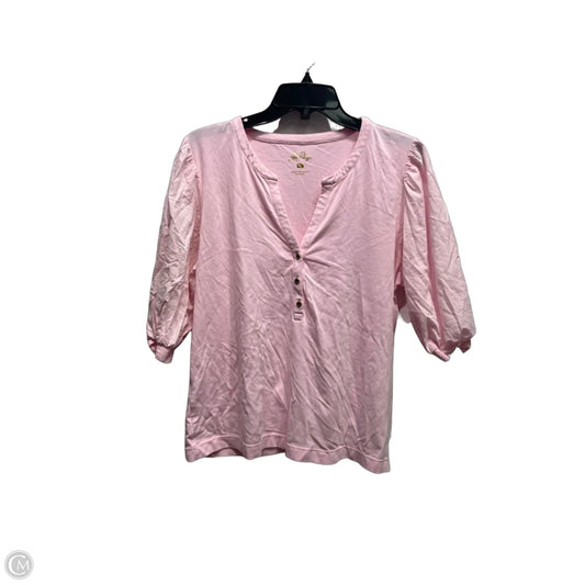 Top Short Sleeve Designer By Lilly Pulitzer In Pink, Size: Xl