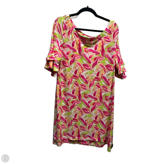 Dress Casual Short By Cappagallo In Green & Pink, Size: Xl
