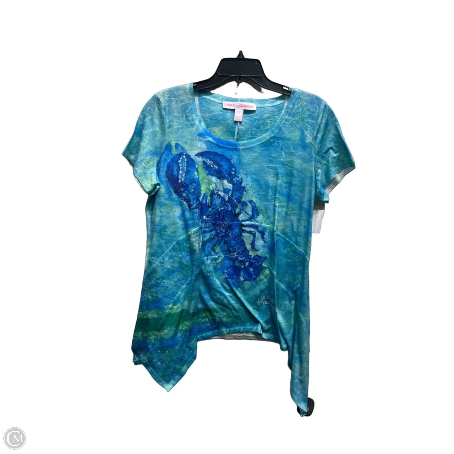 Top Short Sleeve By Leoma Lovegrove In Blue, Size: L