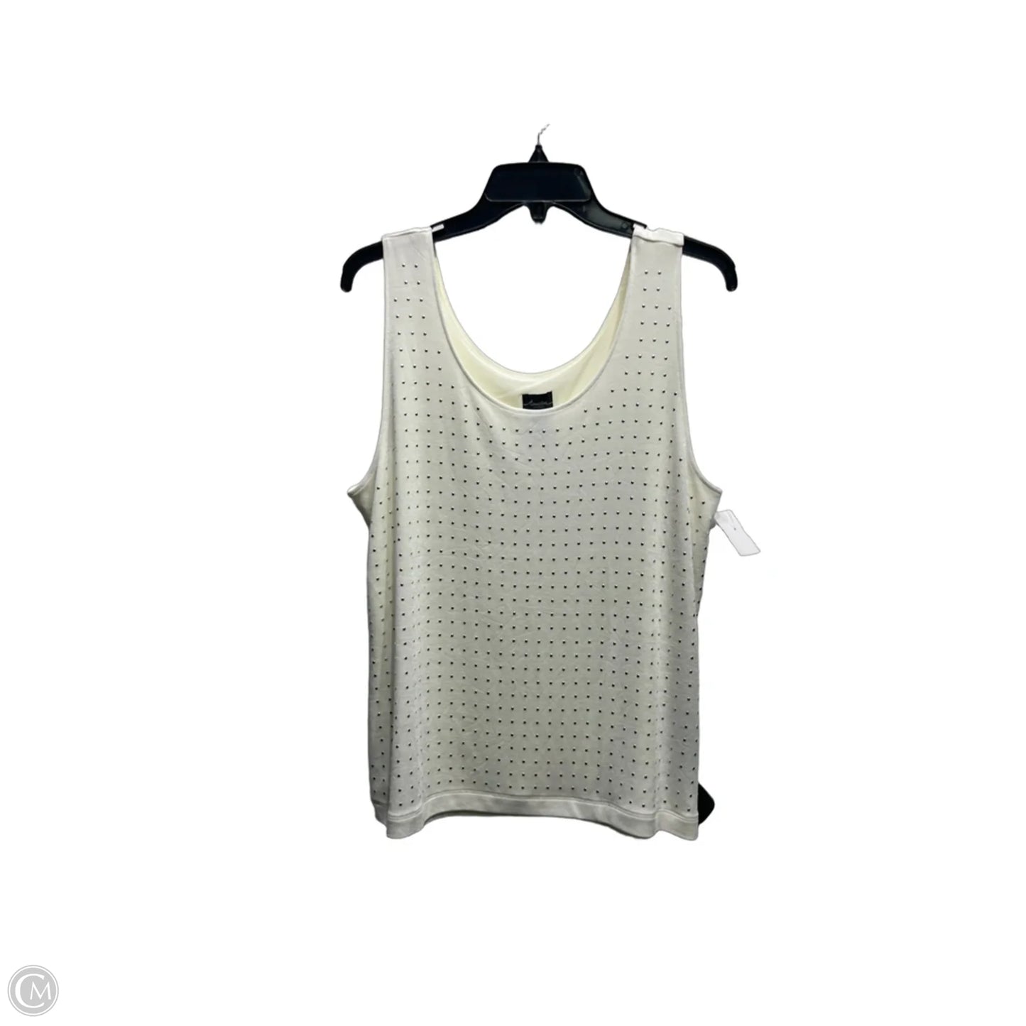Top Sleeveless By Chicos In Cream & Silver, Size: Xl