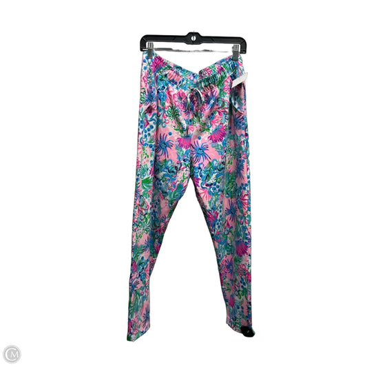 Pants Designer By Lilly Pulitzer In Blue & Pink, Size: L