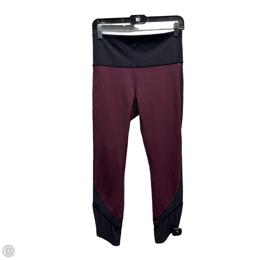 Athletic Leggings Capris By Lululemon In Black & Red, Size: 8