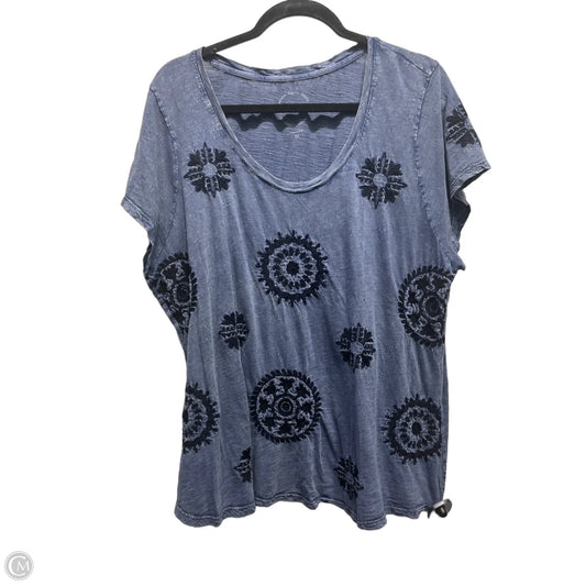 Top Short Sleeve By Lucky Brand In Blue, Size: 3x