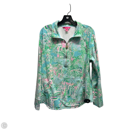 Top Long Sleeve Designer By Lilly Pulitzer In Green & Pink, Size: L