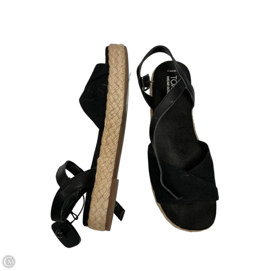 Sandals Flats By Toms In Black, Size: 9.5