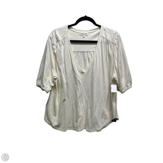 Top Short Sleeve By Nation Ltd In Ivory, Size: Xl