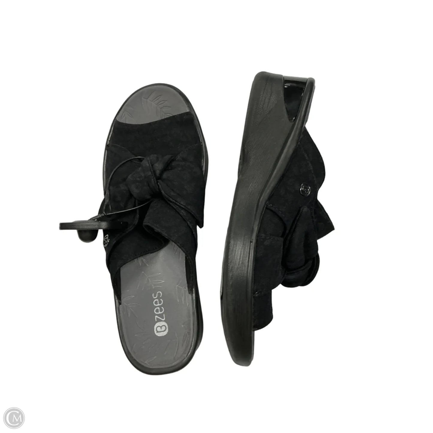 Sandals Heels Wedge By Bzees In Black, Size: 9