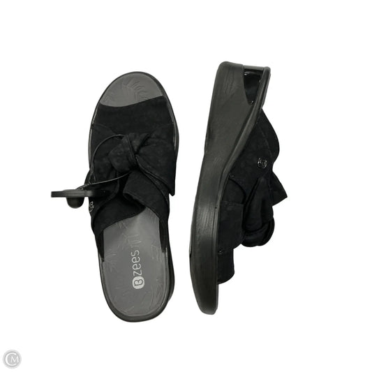 Sandals Heels Wedge By Bzees In Black, Size: 9