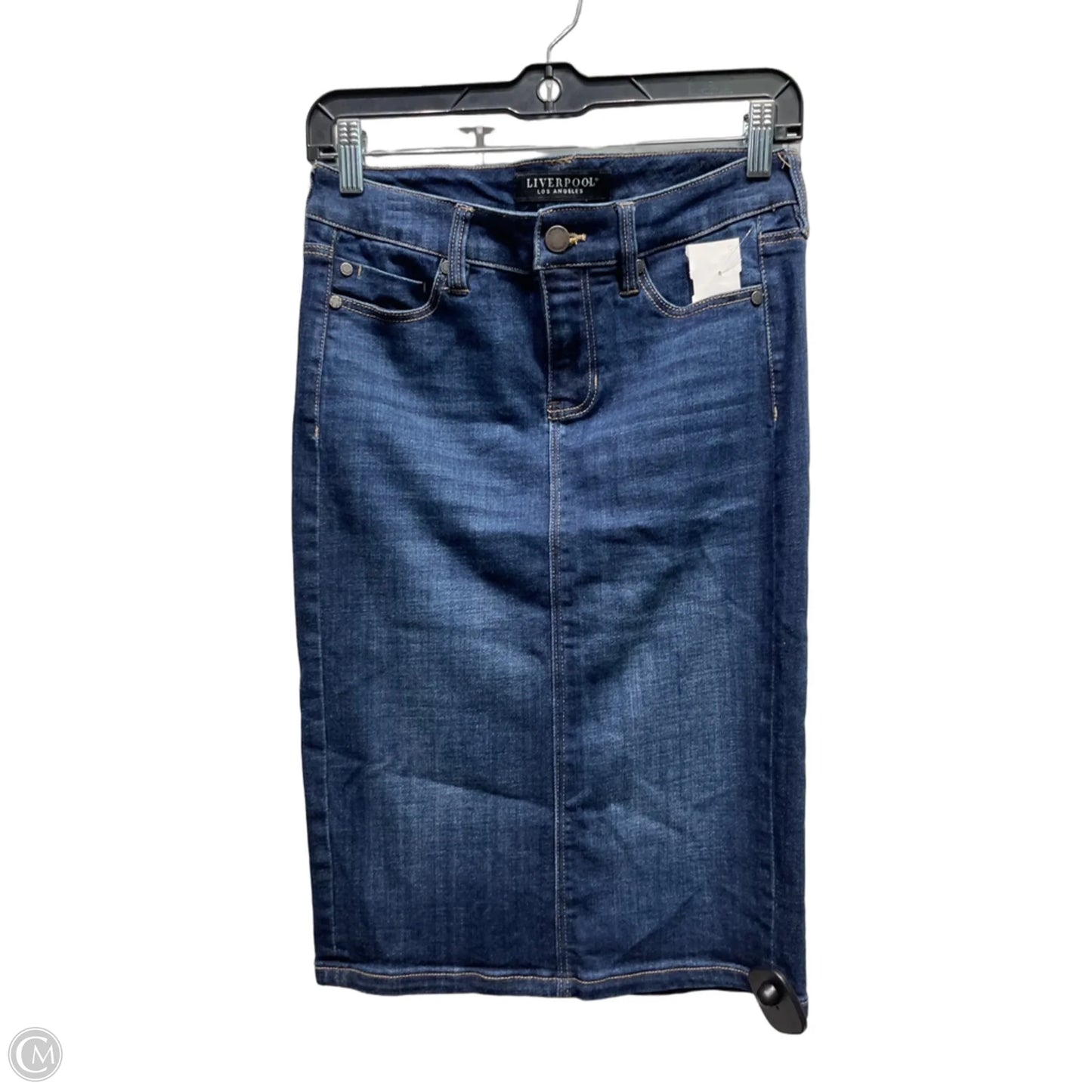 Skirt Mini & Short By Liverpool In Blue Denim, Size: 2