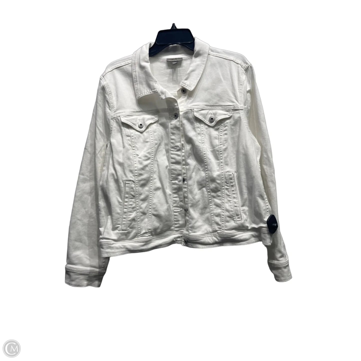 Jacket Denim By Style And Company In White, Size: Xl