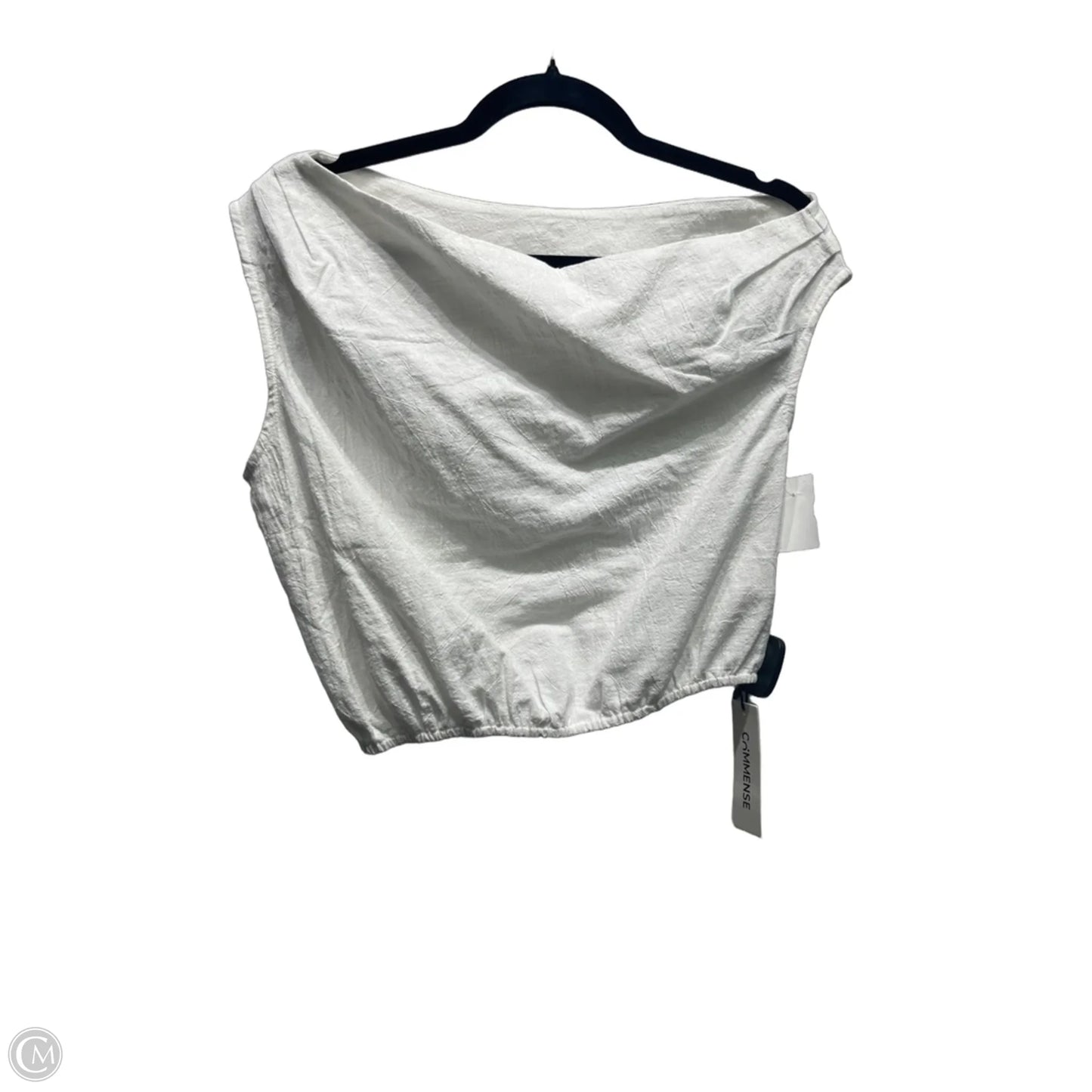 Top Short Sleeve By Commense In White, Size: S