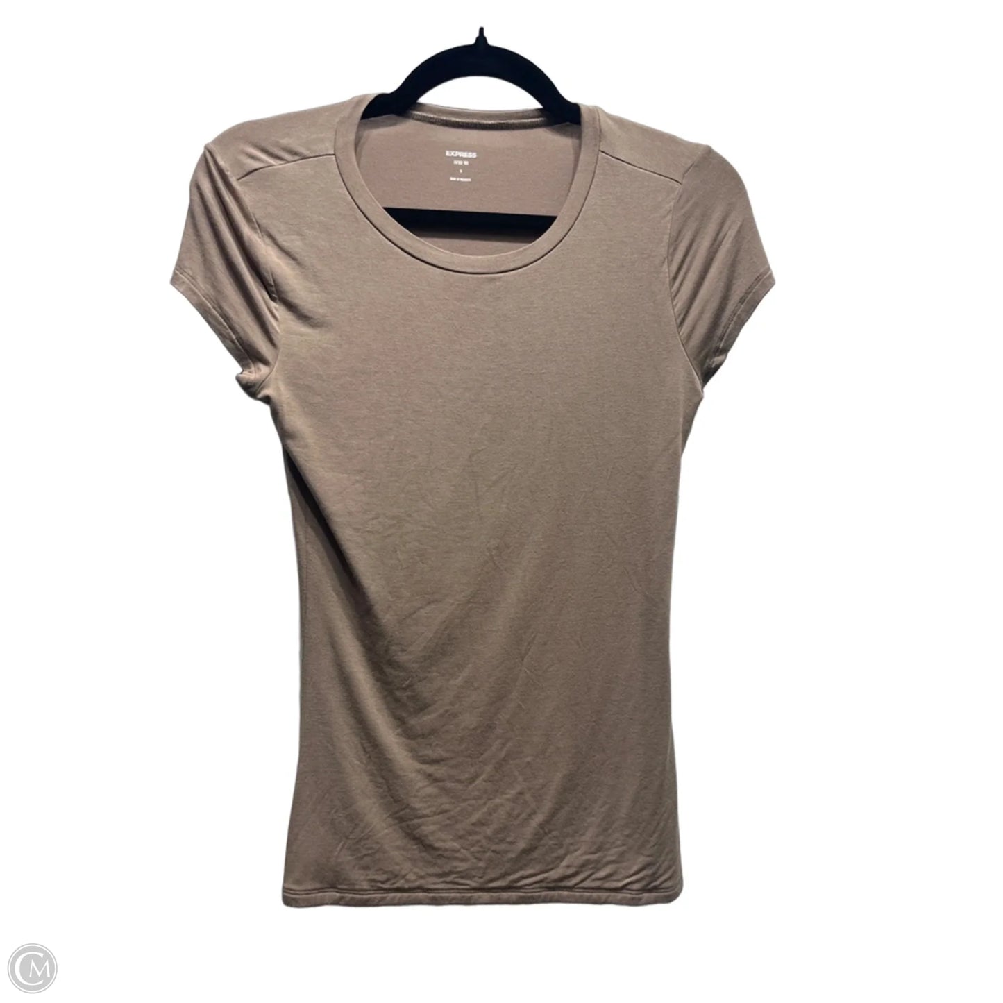 Top Short Sleeve Basic By Express In Tan, Size: S