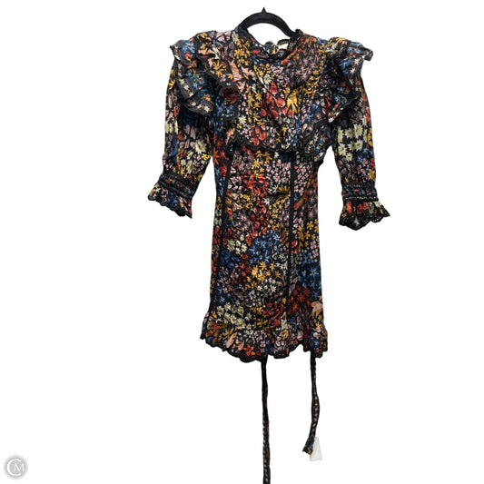 Dress Casual Short By Farm Rio In Black & Orange, Size: Xs