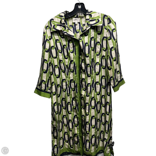 Dress Designer By Milly In Cream & Green, Size: 8