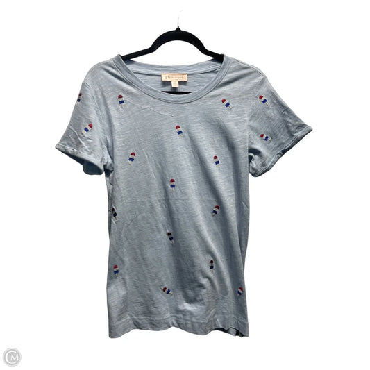 Top Short Sleeve By Philosophy In Blue & Red, Size: L