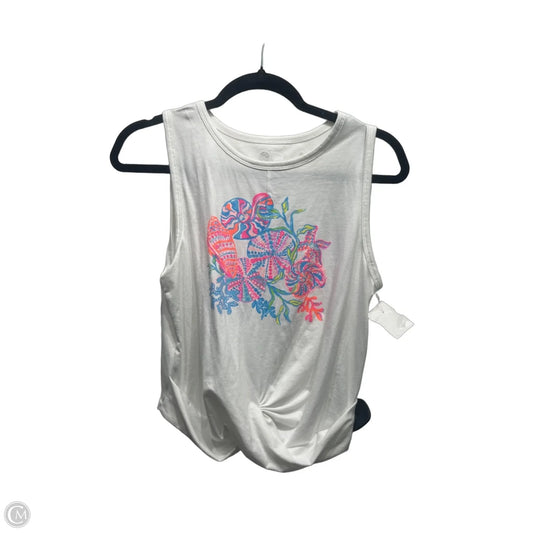 Top Sleeveless Designer By Lilly Pulitzer In Pink & White, Size: M