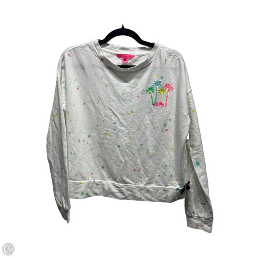 Top Long Sleeve Designer By Lilly Pulitzer In Orange & White, Size: Xs