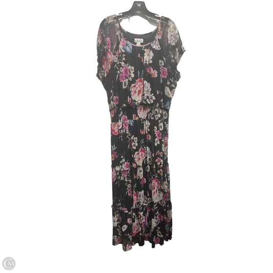 Dress Casual Maxi By Kate And Lily In Black & Pink, Size: 3x