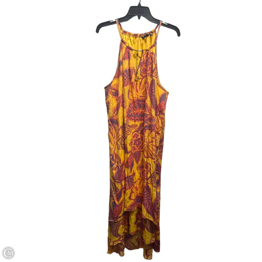 Dress Casual Midi By Mlle Gabrielle In Orange & Purple, Size: 2x