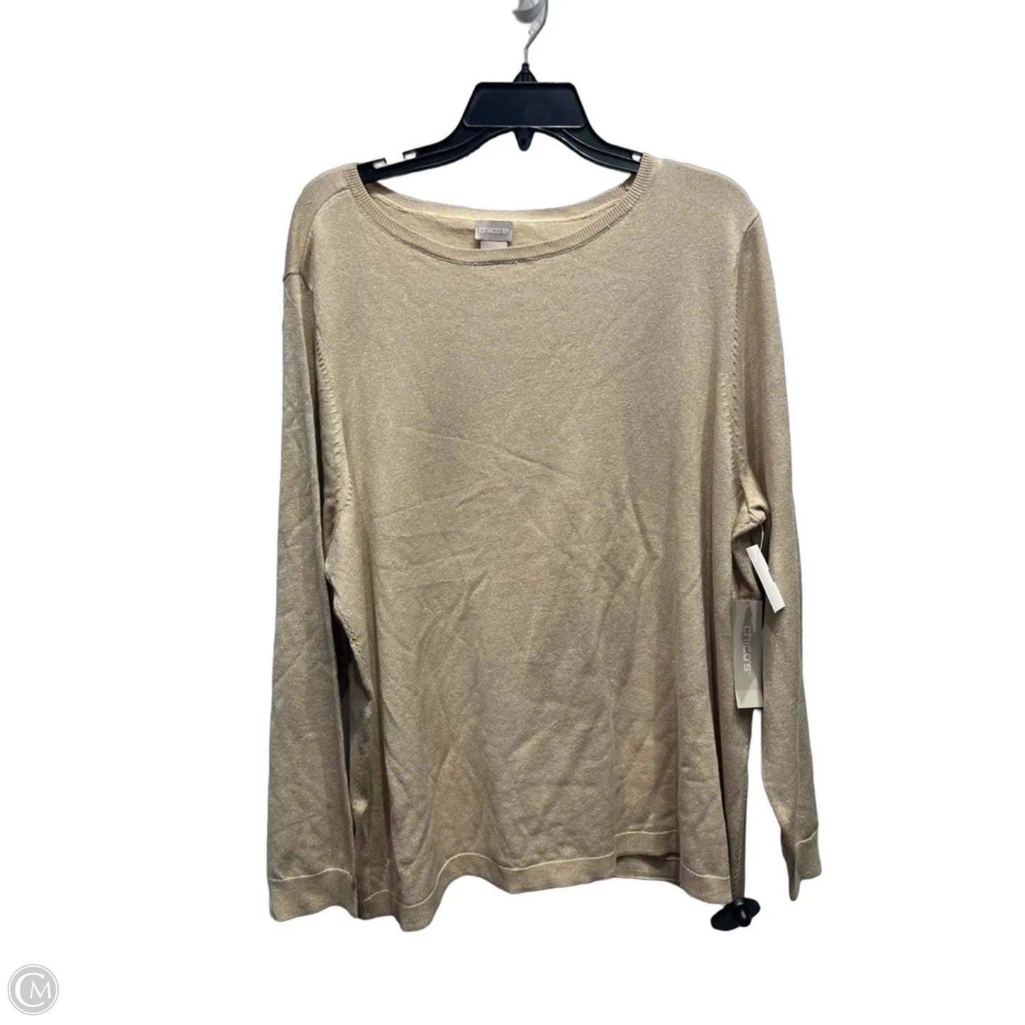 Top Long Sleeve By Chicos In Gold, Size: Xxl