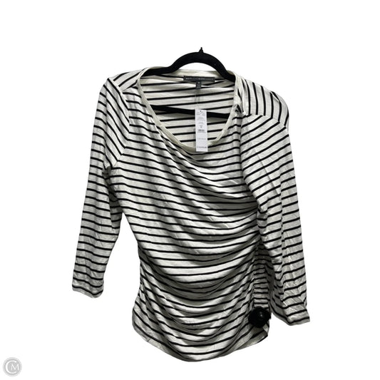 Top Long Sleeve By White House Black Market In Black & White, Size: M