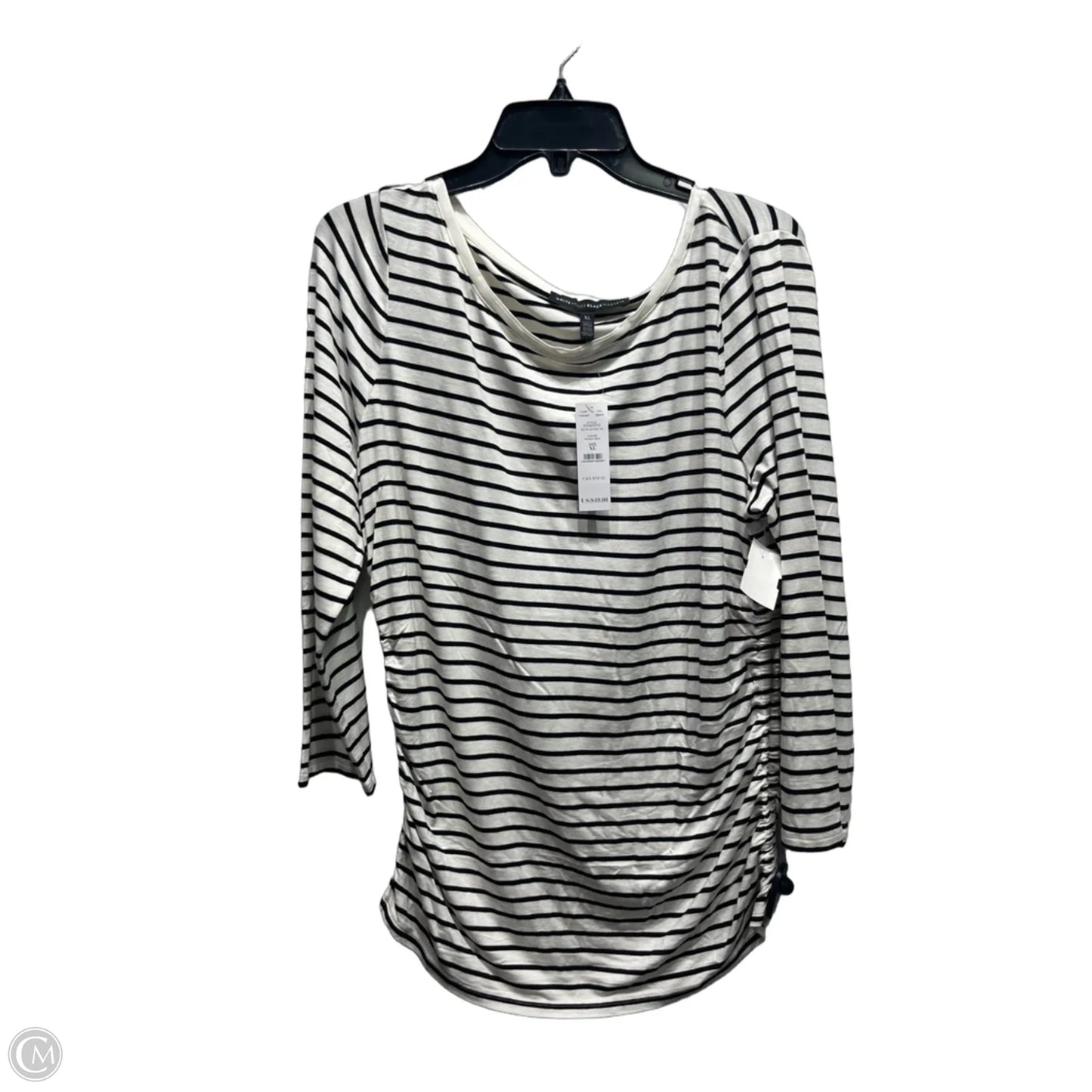 Top Long Sleeve By White House Black Market In Black & White, Size: Xl
