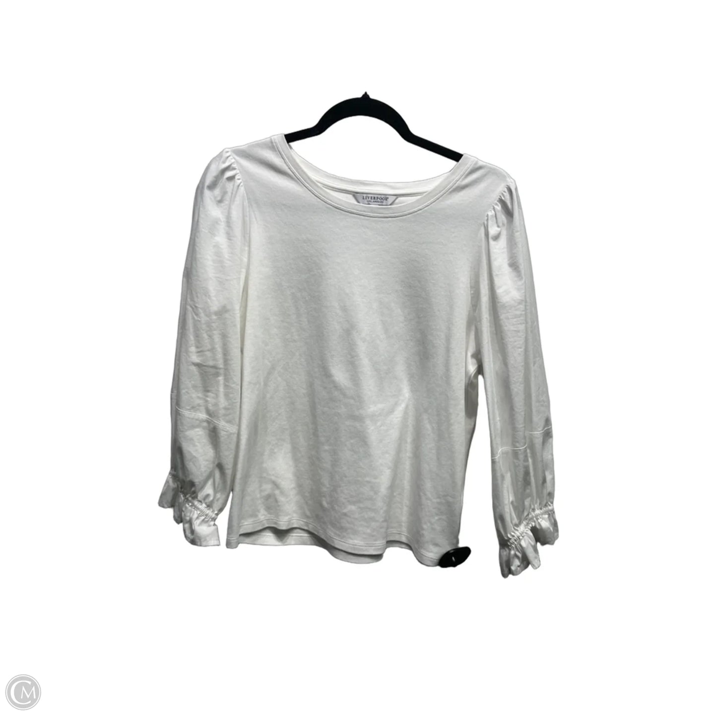 Top Long Sleeve By Liverpool In White, Size: L