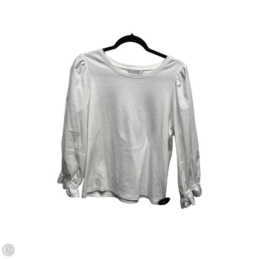 Top Long Sleeve By Liverpool In White, Size: L